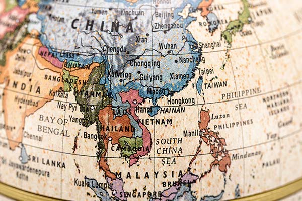 East and Southeast Asia on a globe, photo by fpdress/Getty Images
