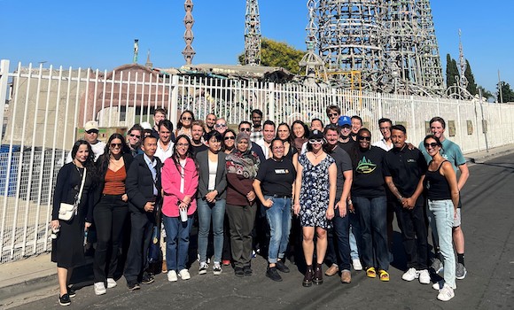 Students in front of the historic Watts Towers. Photo courtesy Cynthia Gonzalez/Pardee RAND