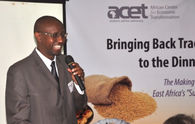ACET's Julius Gatune (a Pardee RAND alum) presents at the Traditional Grains stakeholders workshop