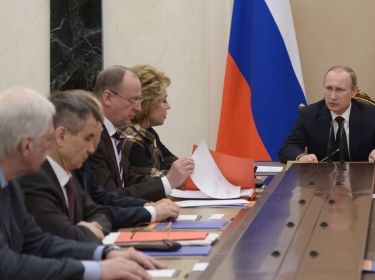 Russia's President Vladimir Putin holds a meeting with the Russian Security Council 