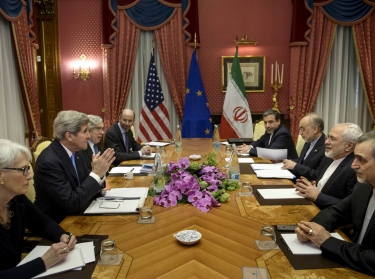 Meeting to discuss Iran nuclear deal at the Beau Rivage Palace Hotel in Lausanne March 29, 2015