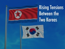 North Korean and South Korean Flags