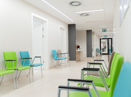 Empty medical office waiting room