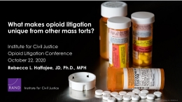 What Makes the Opioid Litigation Different from Other Mass Torts?