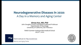 Neurodegenerative Diseases in 2020: A Day in a Memory and Aging Clinic