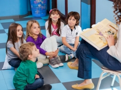teacher reading to children