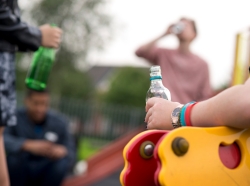 Teenagers drinking in the park