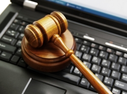 gavel and laptop