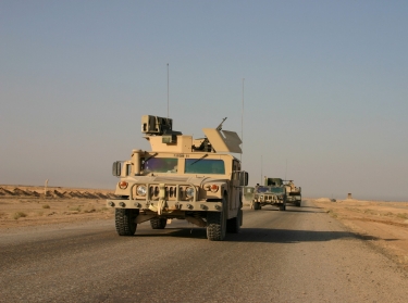 Humvees on patrol in Iraq