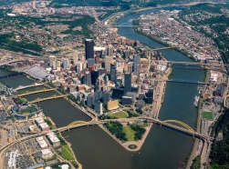 Aerial view of Pittsburgh, PA, photo by Tony Webster/Flickr, CC BY-SA 2.0