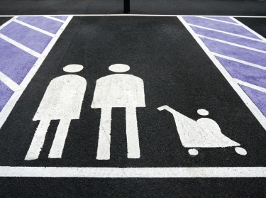 family parking space in Europe