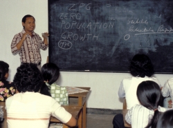 Teacher and students in Indonesia