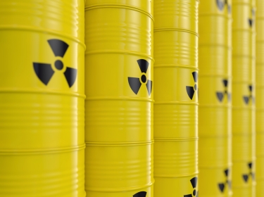 yellow barrels containing nuclear materials