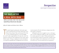 الأيام التي تلي الاتفاق مع إيران: التداعيات على نظام منع الانتشار النووي