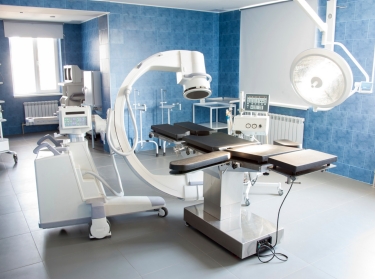 Operating room with medical equipment