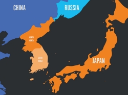 Map of the Korean Peninsula and Japan