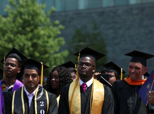 Graduates of the City College of New York attend their commencement ceremony in Manhattan, May 31, 2019