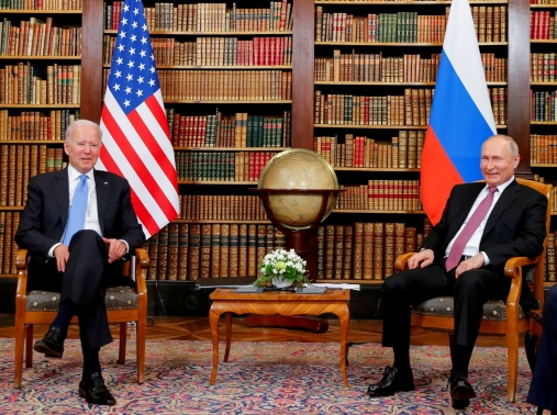 U.S. President Joe Biden and Russia's President Vladimir Putin meet for the U.S.-Russia summit at Villa La Grange in Geneva, Switzerland, June 16, 2021