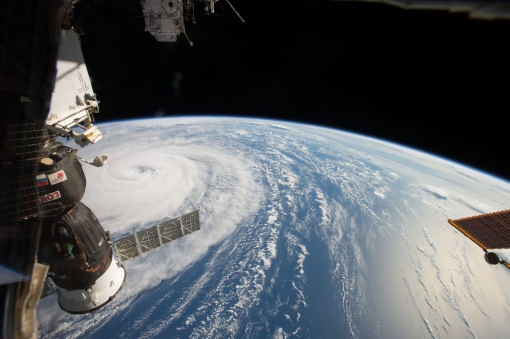 Super Typhoon Noru photographed by ISS astronaut Randy Bresnick above the Northwestern Pacific Ocean on August 1, 2017