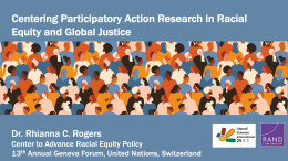 Centering Participatory Action Research in Racial Equity and Global Justice