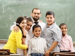 children in school classroom