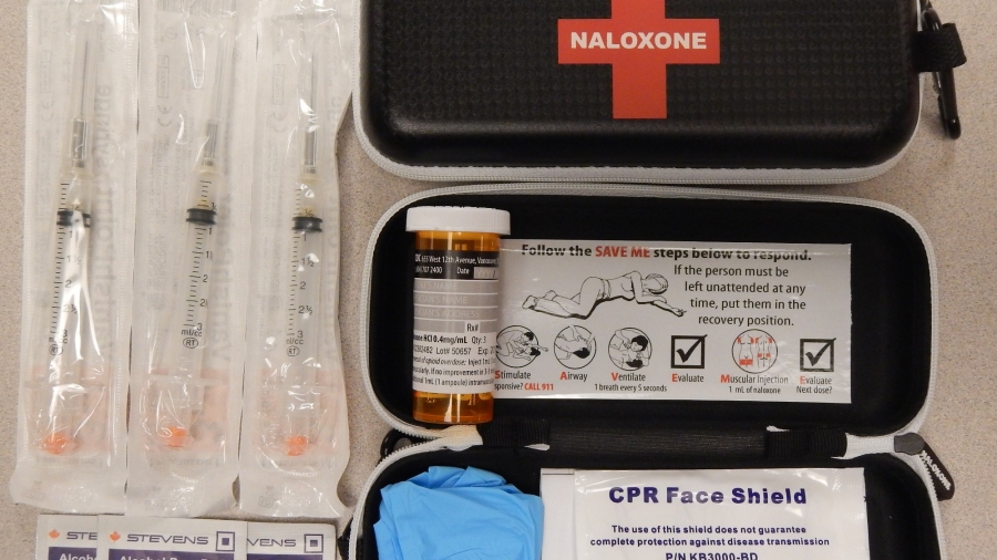 Naloxone kits as distributed in British Columbia, Canada
