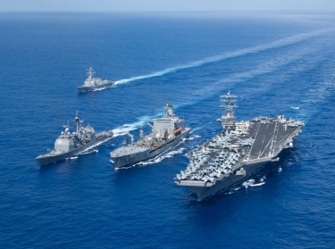 The Nimitz Carrier Strike Group, en route to the Western Pacific Ocean