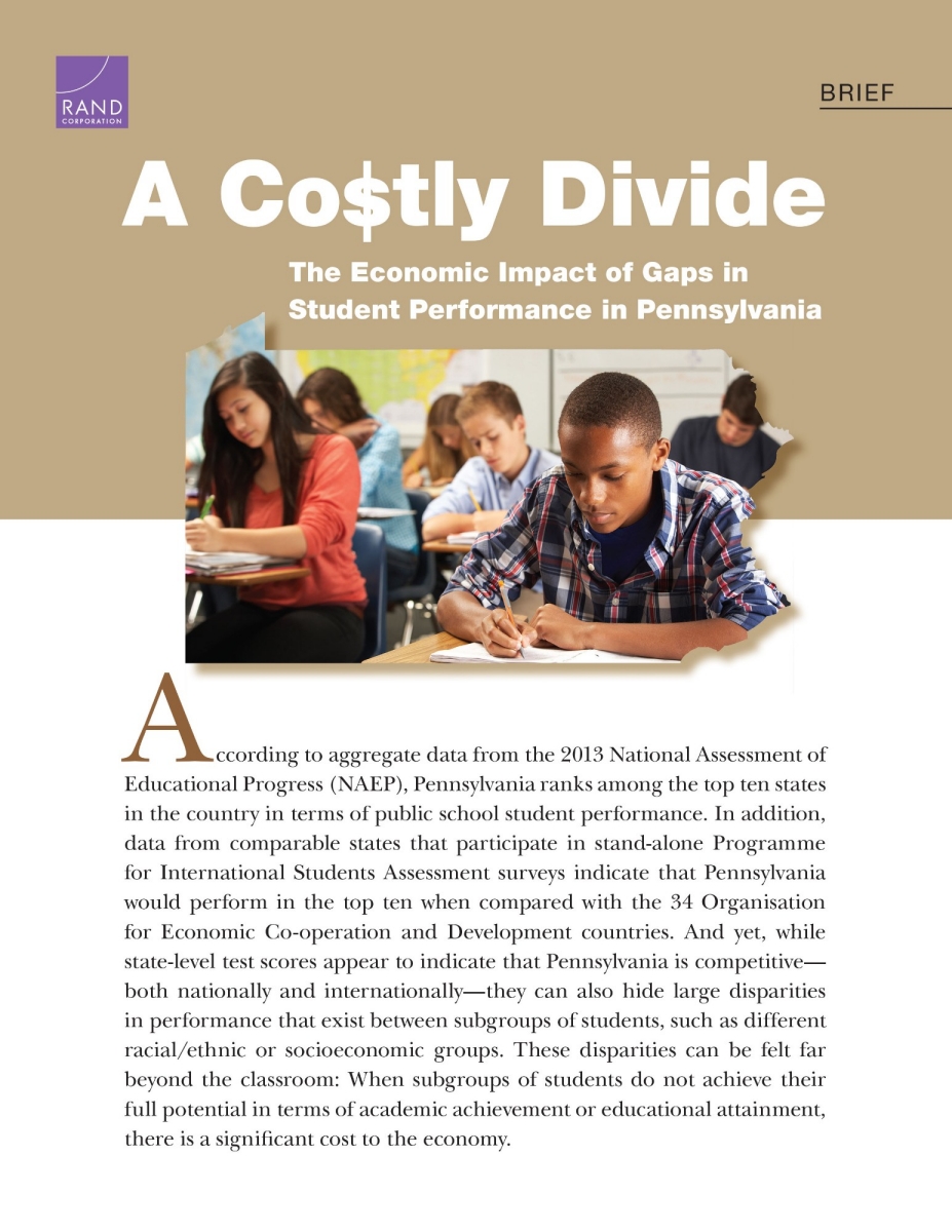 A Costly Divide The Economic Impact Of Gaps In Student Performance In Pennsylvania Rand