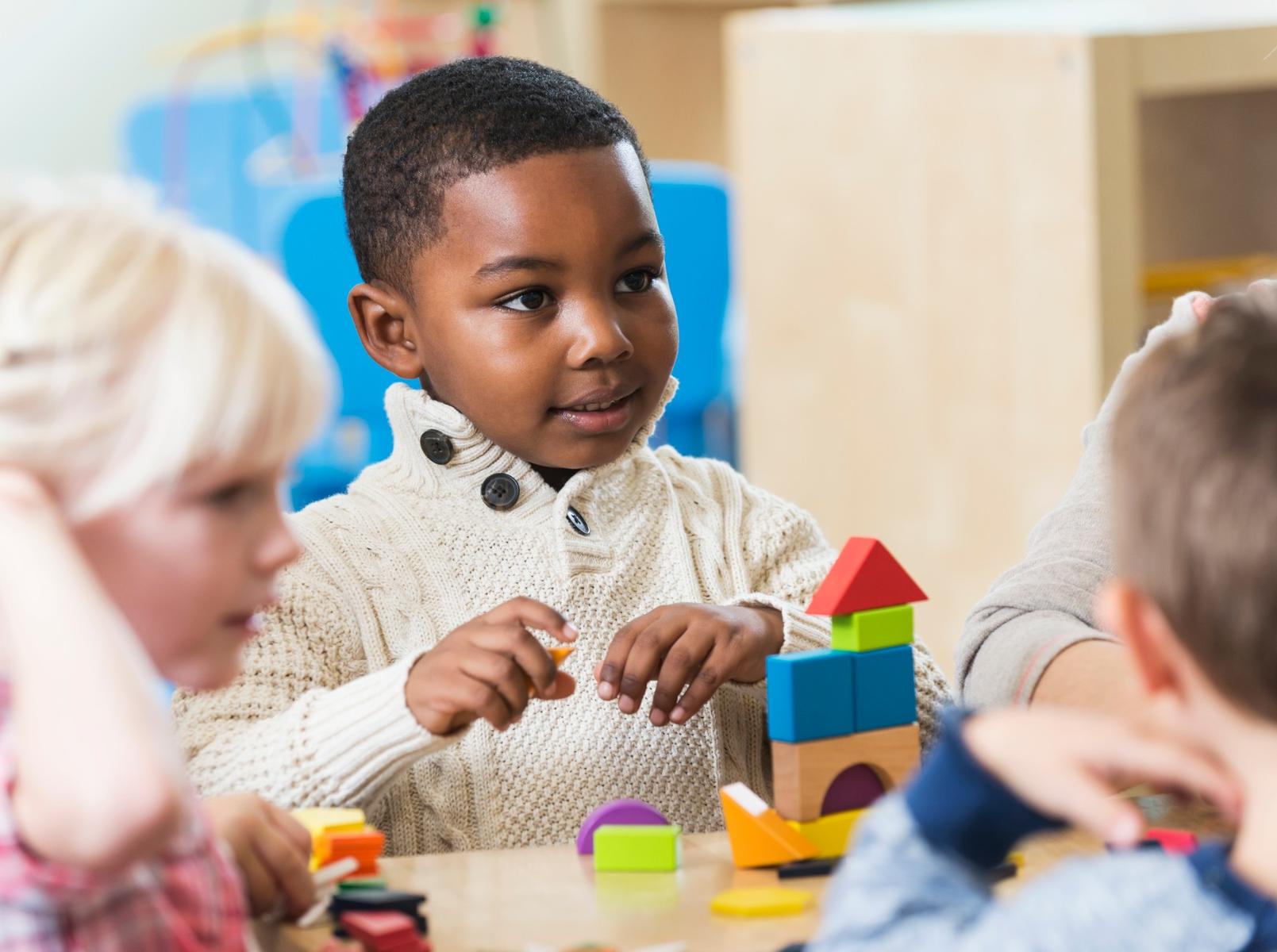 Building store blocks kindergarten