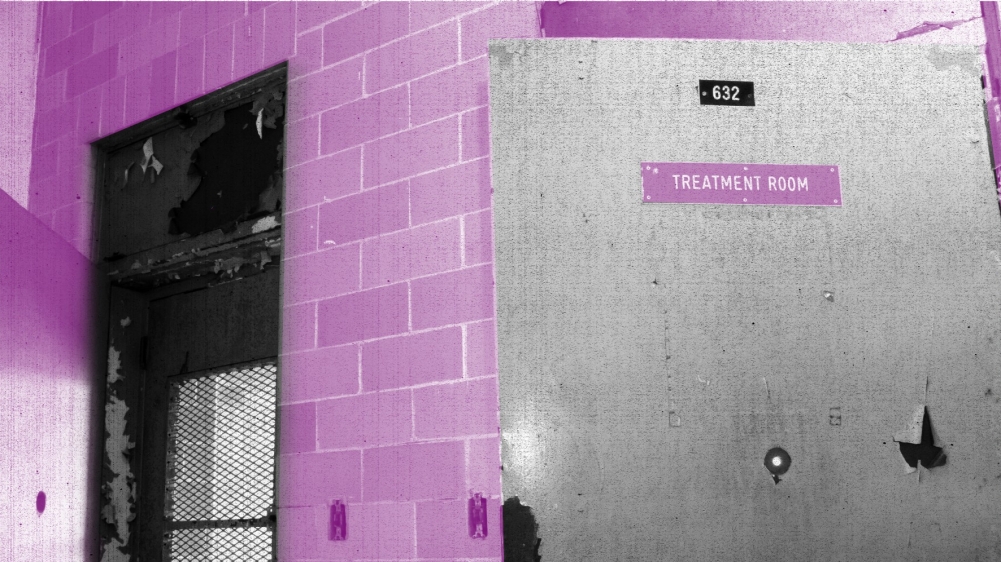 A door labeled "treatment room"