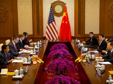 U.S. National Security Adviser Susan Rice listens as Chinese State Councilor Yang Jiechi speaks during a meeting in Beijing, China, July 25, 2016