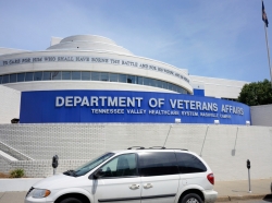 Nashville, Tennessee, USA - August 9, 2015: Department of Veterans Affairs, Tennessee Valley Healthcare System, Nashville Campus sign on building in Nashville, Tennessee. Image taken on 24th Avenue South in Nashville.