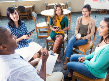 College students in a group therapy session
