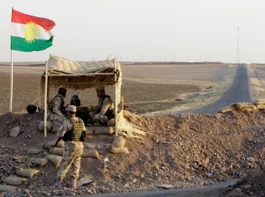 Kurdish Peshmerga troops are deployed in the area near the northern Iraqi border with Syria, August 6, 2012