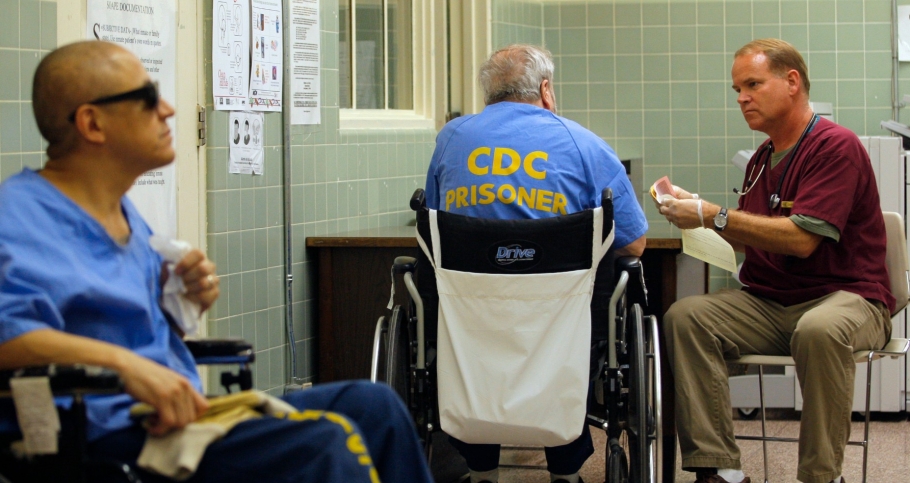 Inmate patients receive medical attention at the California Medical Facility in Vacaville, California, March 17, 2010