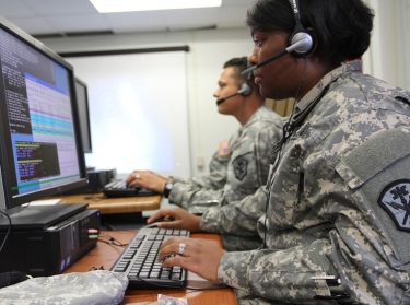 Soldiers with U.S. Army Cyber Command take part in network defense training