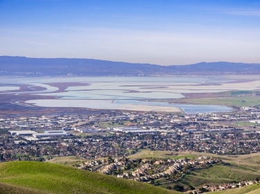 An aerial view of the San Francisco Bay delta, photo by Andrei / Adobe Stock