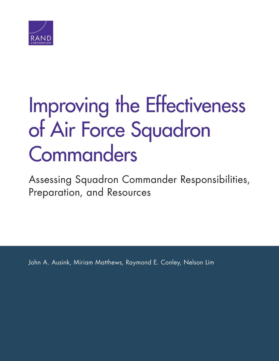 Improving the Effectiveness of Air Force Squadron Commanders: Assessing ...