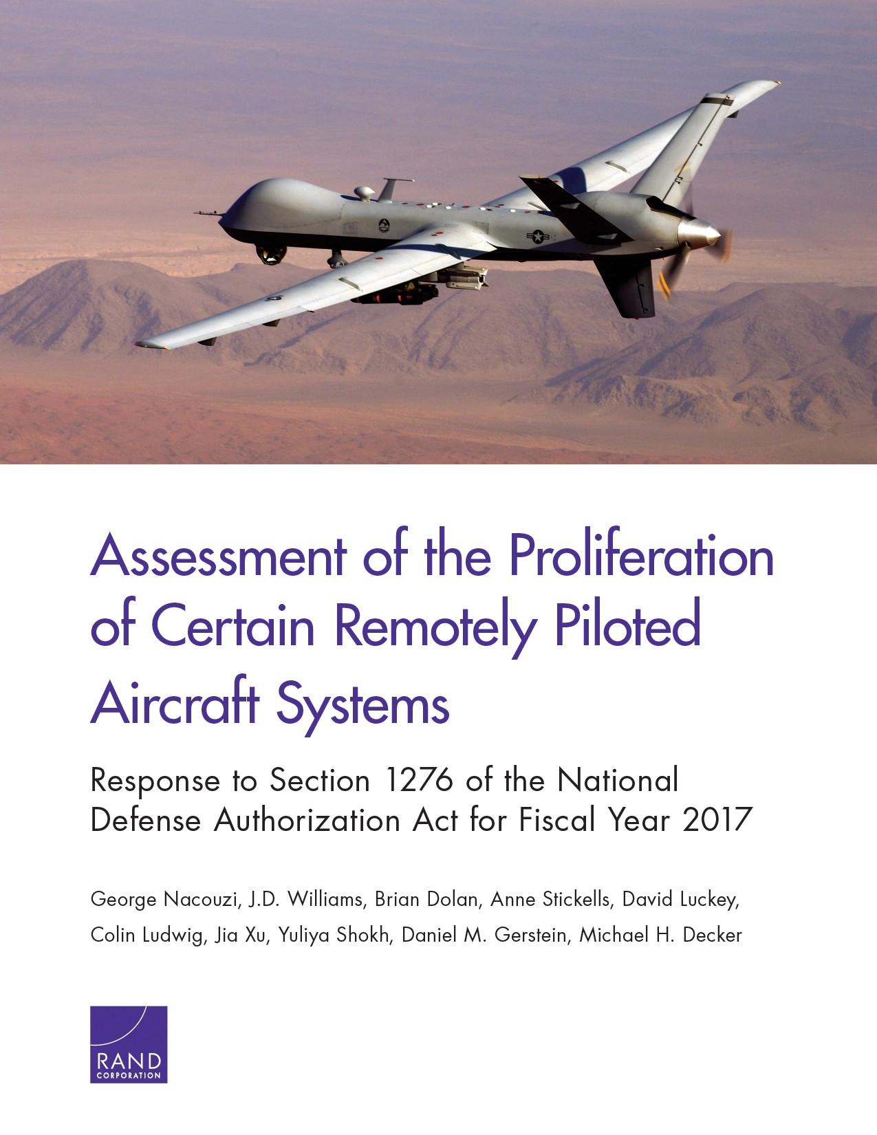 Assessment of the Proliferation of Certain Remotely Piloted Aircraft ...