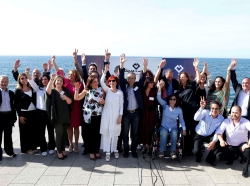 Beirut Madinati candidates and activists after announcing their list of candidates for the municipality elections in Beirut, Lebanon, April 22, 2016