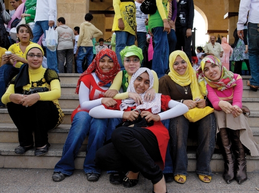 Women at Azhar Park in Cairo, Egypt, October 2008