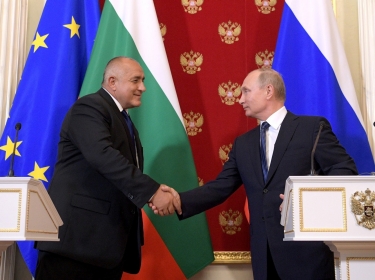 Russian President Putin after a news conference following Russian-Bulgarian talks, with Prime Minister of Bulgaria Boyko Borissov, photo by Kremlin/Public Use