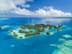 Aerial view of islands in Palau, photo by Lightning Strike Pro/Adobe Stock