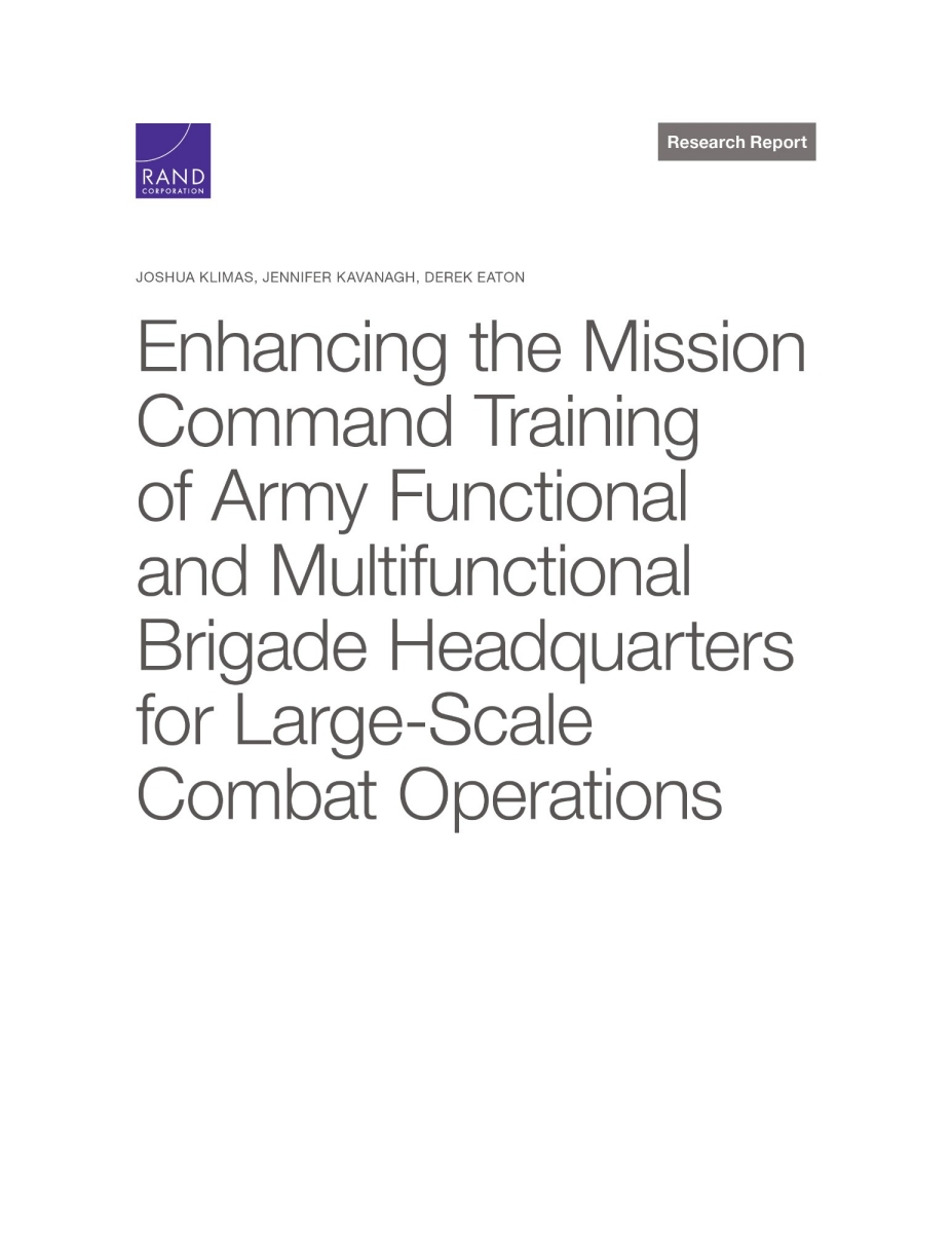 Enhancing the Mission Command Training of Army Functional and ...