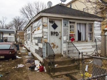 A Staten Island, N.Y. house destroyed by Hurricane Sandy