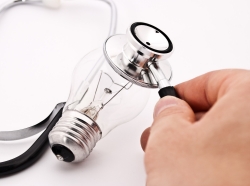 lightbulb and stethoscope