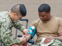 A blood pressure check at Naval Base San Diego
