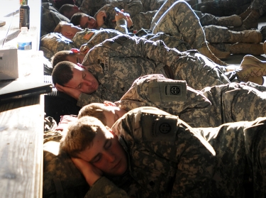 Paratroopers napping