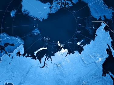 Topographic map showing Russia and the Arctic region, image by FrankRamspott/Getty Images