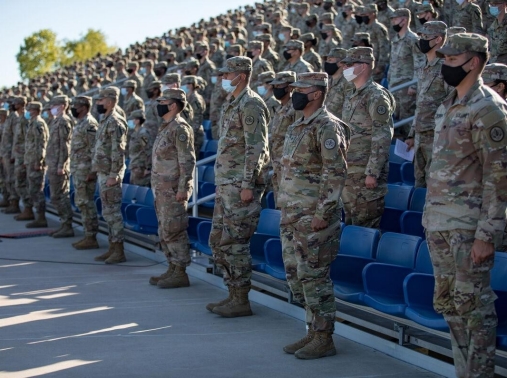 Junior enlisted troops at Fort Hood, Texas, December 10, 2020